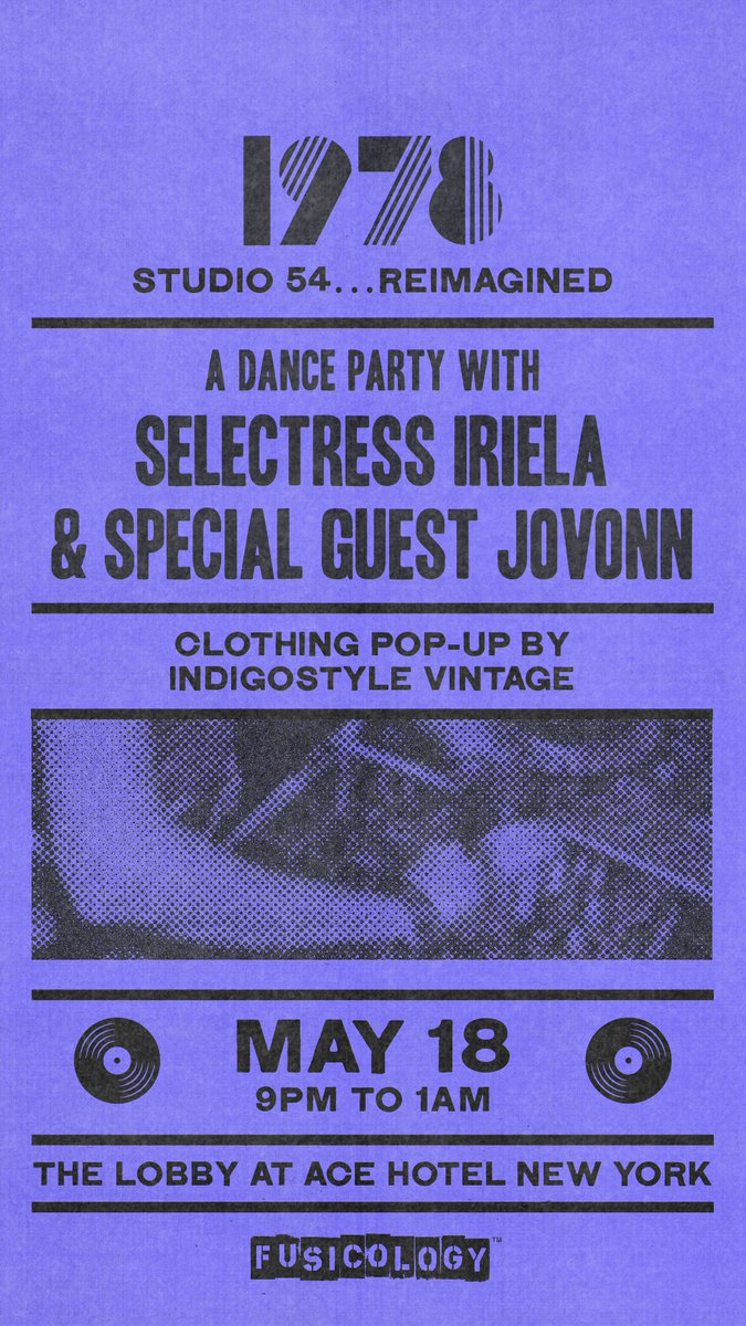 Do you love to #DANCE #NewYorkCity? Then Saturday night's party place to be is @1978events 9pm till at @acehotelnewyork with our special guest #Jovonn @Jovonnarmstron4 #HouseMusic legend and a Pop Up Fashion experience by Indigo Style Vintage, #happyhr #Ifeellove all night!  😍