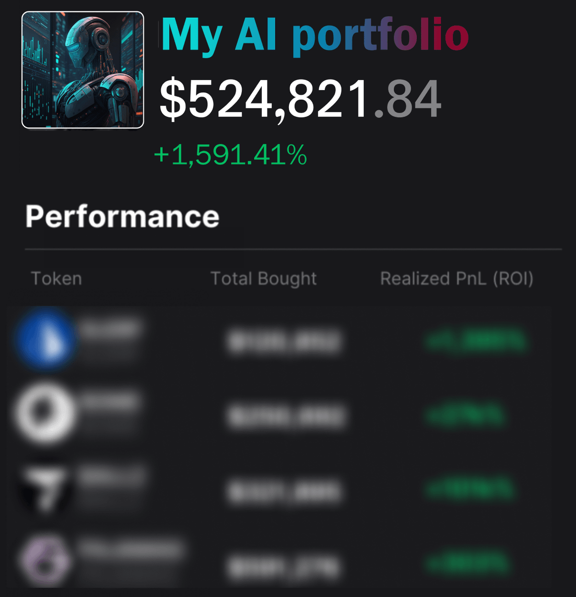 LintonWorm's tweet photo. OpenAI has introduced the impressive new GPT-4o model!

You don’t need to be a genius to catch a 100x trade. All you have to do is invest in the right AI alts.

Here's a list of top 8 AI tokens set to dominate this cycle 👇🧵 https://t.co/3Zd0AA8zCy