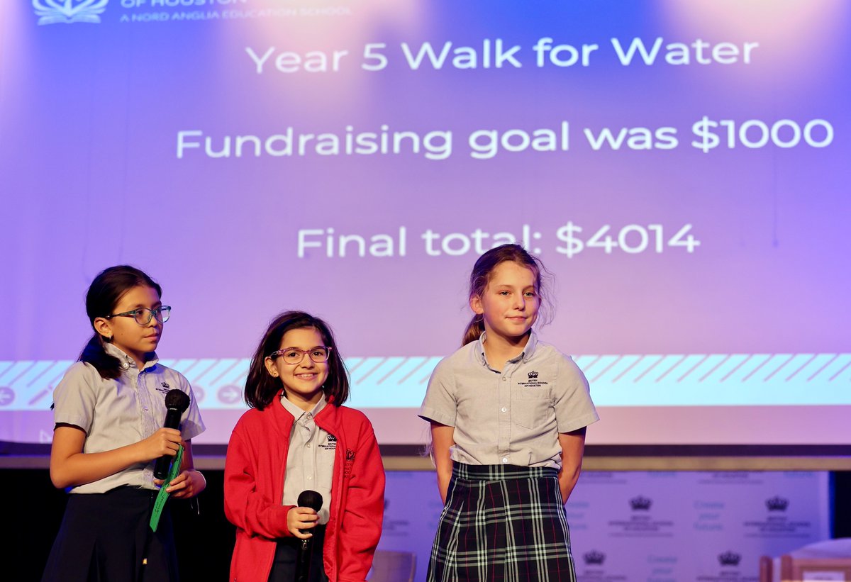 THANK YOU for helping #year5 make waves📷go blue and walk for water earlier this year! Your support has been phenomenal, helping us break records to raise an astounding $4014 for our UNICEF Club project, Water for South Sudan. #BISHouston #createyourfuture #socialimpact #SDG6