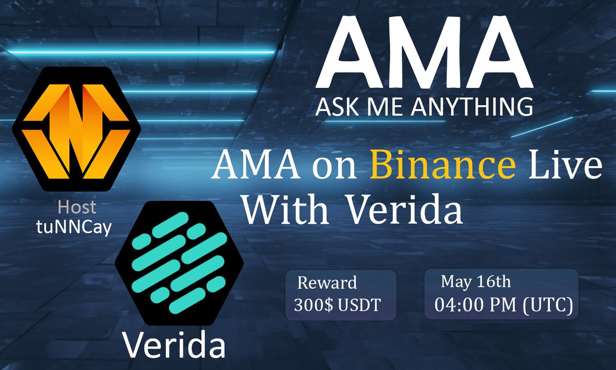 🚀 Exciting AMA Alert! 

📅Join us on May 16th at 4 PM UTC for an exclusive session with <a href="/Verida_io/">Verida 💜</a>!

Discover the future of personal data management and blockchain.

🎁Plus, $300 is up for grabs! Don't miss out!

🔗Dont forget to set reminders: binance.com/en/live/video?…