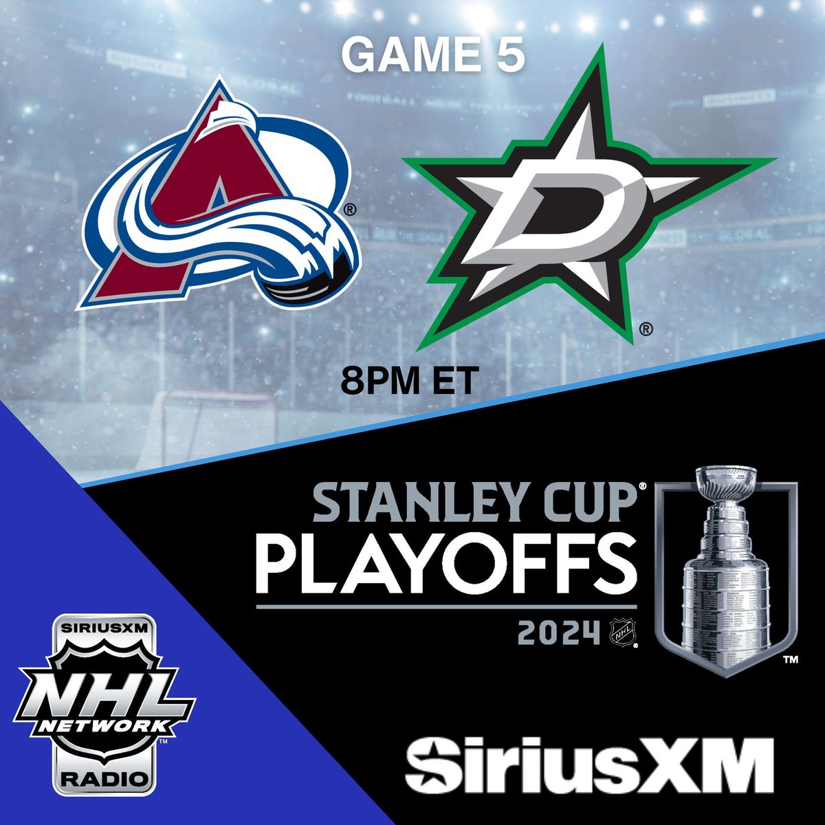 #StanleyCup Playoffs Tonight 𝐋𝐈𝐕𝐄 𝐨𝐧 @SiriusXMNHL 𝐋𝐈𝐒𝐓𝐄𝐍 𝐋𝐈𝐕𝐄⬇️ SiriusXM.ca/NHLLive/