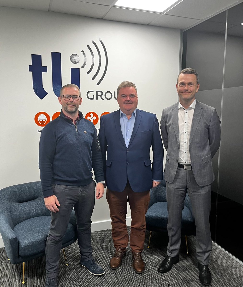 Great visit to TLI Cork this morning with MD John Tuite and Ruairi Geary. 1200 people employed by the group with 31 nationalities working for them here in Ireland. A real growth story.