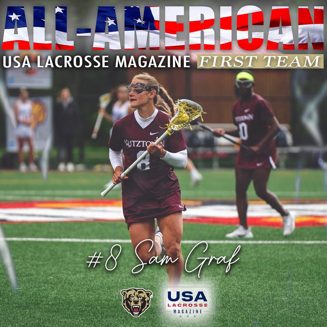 Congrats to Sam on being named USA Lacrosse Magazine All-American First Team! #UNSATISFIED. | 🐻🥍