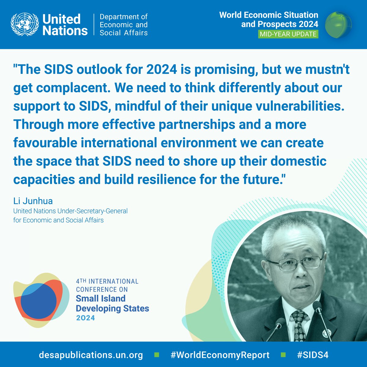 While #SIDS are bouncing back from economic shocks, we must rally our support to build their resilience for the future. Learn more from our #WorldEconomyReport mid-year update: un.org/development/de… #SmallIslands #SIDS4