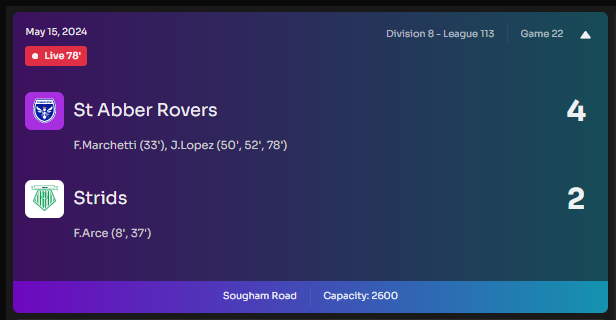 Lopez with the decision day hat trick! #SARFC is close to finishing D8 L113 on top!