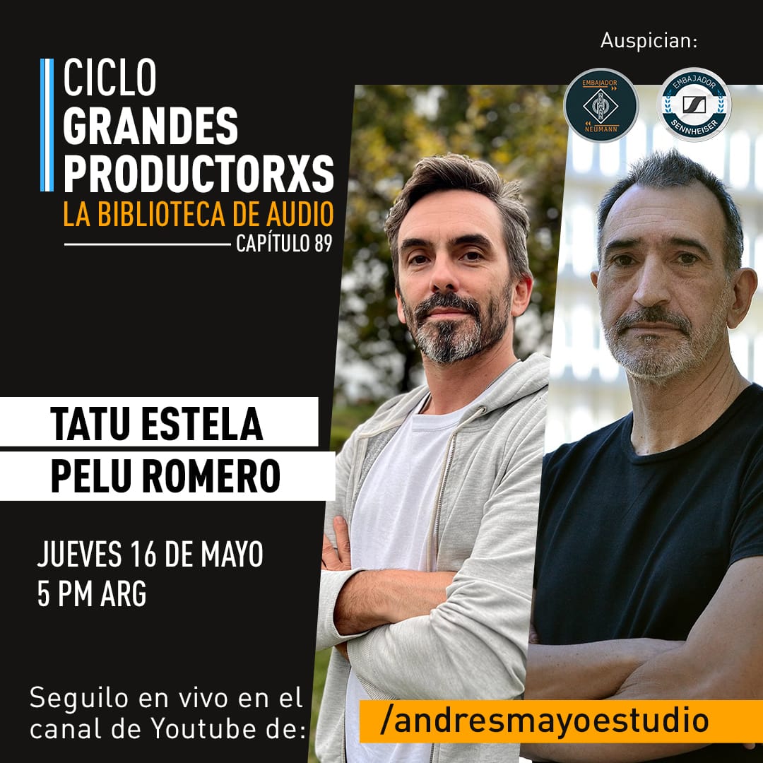 peluromero's tweet photo. Mañana jueves 16 a las 17 estaré compartiendo data y experiencias con dos grandes de la producción y sonido de la música argentina. La cita es en el canal de youtube de Andres Mayo @tAtueStela 
https://t.co/0CkaW76K1b https://t.co/5VsQmRSlJl