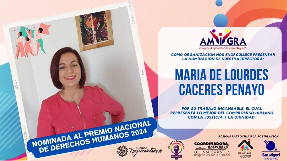 Te invitamos a firmar para apoyar la postulación de nuestra compañera María de Lourdes Cáceres forms.gle/Ww4RELJQwwKQYF… 

#PremioNacionalDDHH