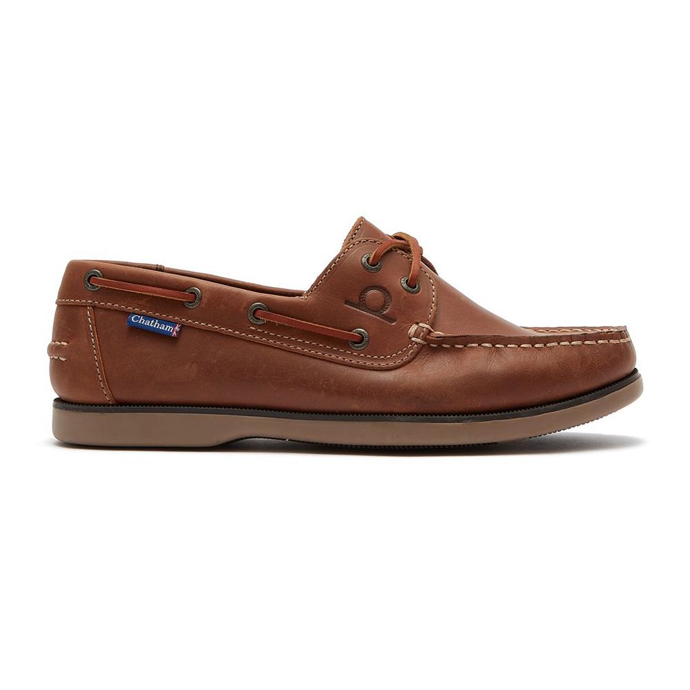 Chatham Whitstable Lace Up Boat Shoe (Tan)- a new range of shoes in stock from the Chatham Brand. Crafted from premium tan leather with matching collar and back counter and amazing quality in UK sizes 11-15. bigandtallmenswear.co.uk/h1817-chatham-… #footwear #shoes