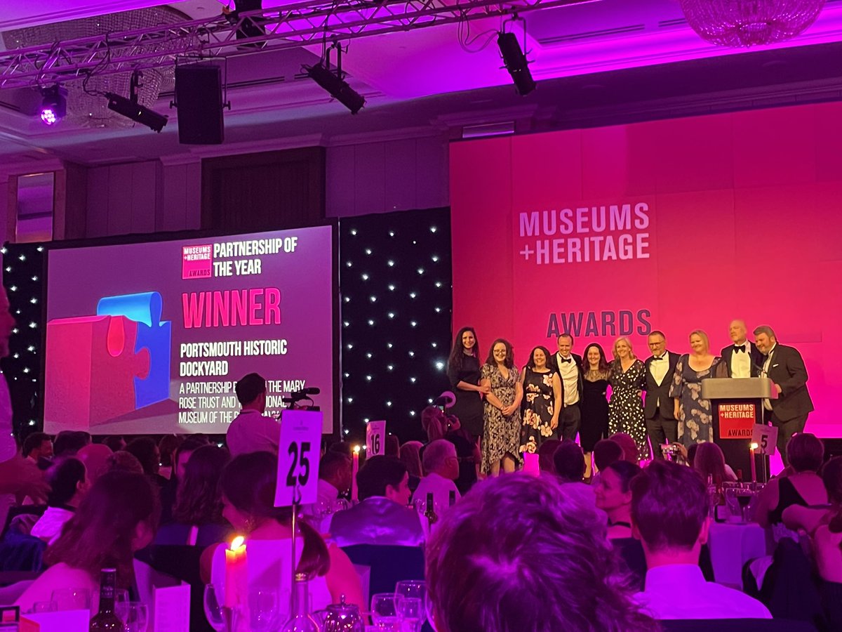 <a href="/MaryRoseMuseum/">The Mary Rose</a> <a href="/DominicJonesUK/">Dominic Jones</a> <a href="/MandHShow/">Museums + Heritage Show & Awards</a> <a href="/Swatchway/">Roy Clare</a> <a href="/TheBowesMuseum/">The Bowes Museum</a> @RSMuseumStudies <a href="/gem_jobs/">GEM Jobs</a> <a href="/Heritage_NGOs/">The Heritage Alliance</a> <a href="/makedoandSEND/">Sam Bowen</a> Congratulations to <a href="/MaryRoseMuseum/">The Mary Rose</a> &amp; <a href="/NatMuseumRN/">The National Museum of the Royal Navy</a> for their partnership award based at <a href="/PHDockyard/">Portsmouth Historic Dockyard</a> <a href="/PortsmouthHQ/">Portsmouth Historic Quarter</a> at <a href="/MandHShow/">Museums + Heritage Show & Awards</a>