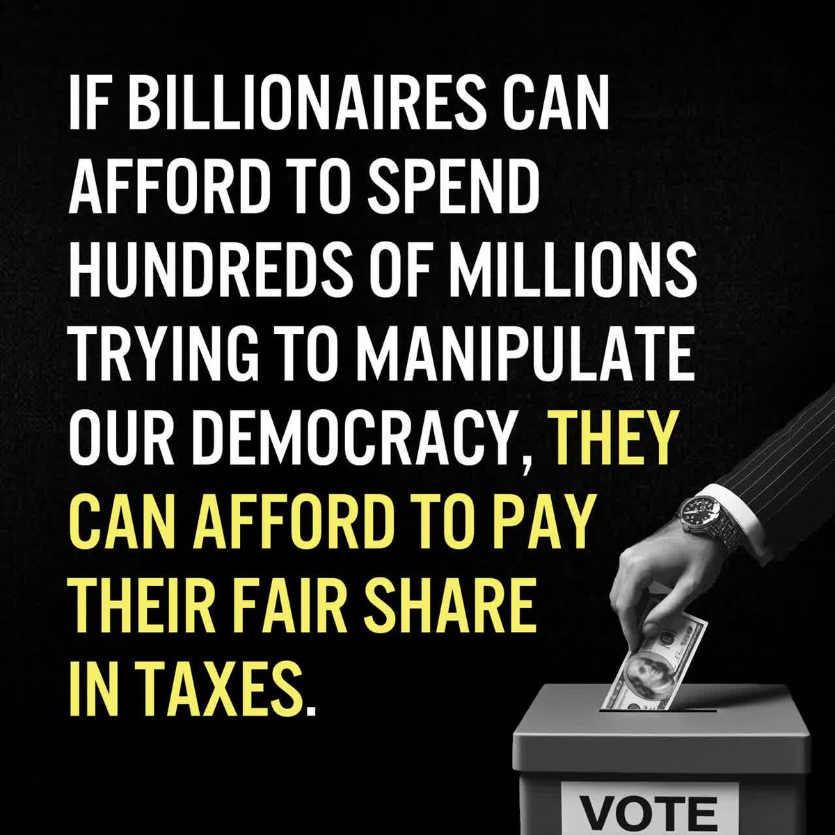 Word. #TaxBillionaires #ElectionsForSale