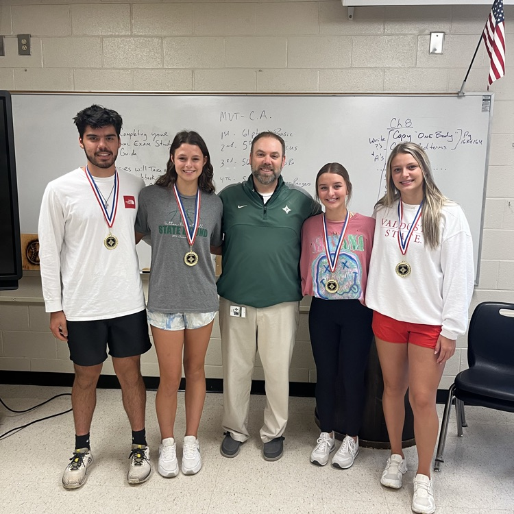 PickensHighGa's tweet photo. And the Winners of Coach Rasco’s Taping Olympics are Team Basic! Congrats Bella, Emery, River &amp; Diego! And our Most Valuable Taper Award went to Cannan! Fun way to end the school year with this class! https://t.co/654eD23jrl
