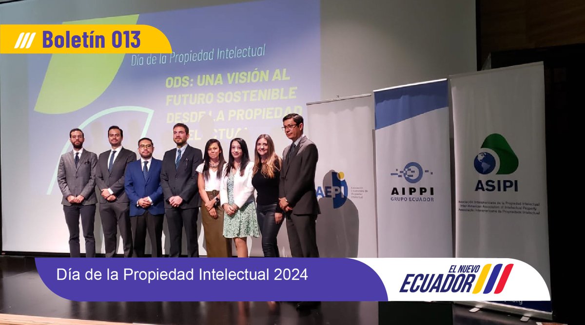 📢 ¡Atención! No te pierdas nuestro Boletín sobre el Día de la Propiedad Intelectual y el lanzamiento del IPAS4 – SENADI. Con la invaluable colaboración de <a href="/AepiEcuador/">AEPI Ecuador</a>, <a href="/AIPPI_ORG/">AIPPI</a> y <a href="/ASIPI_/">ASIPI</a>.
Ingresa en el link: derechosintelectuales.gob.ec/dia-de-la-prop… 
#ÚneteAlNuevoEcuador #DíadelaPI #SENADI