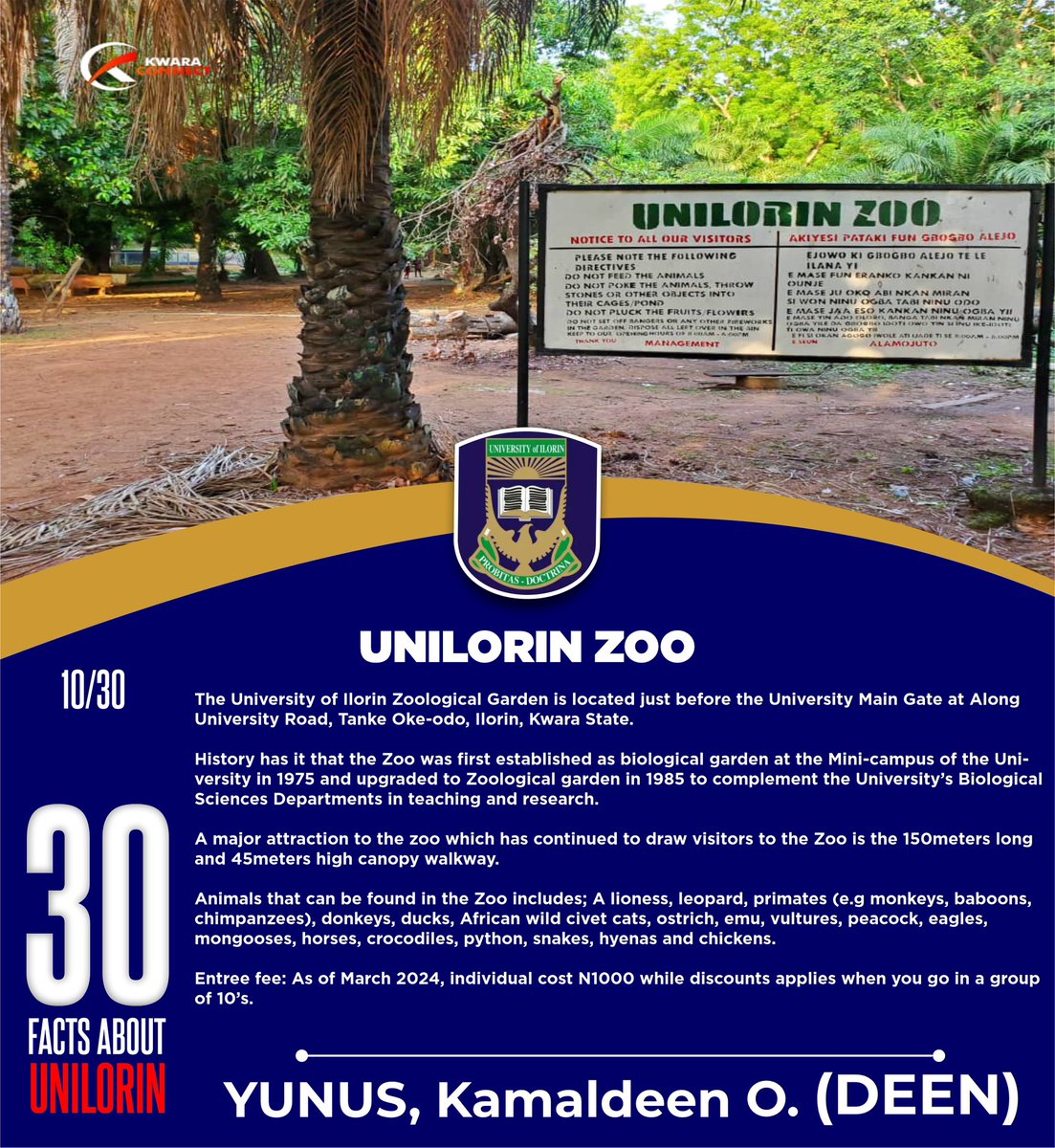 🔥MUST READ

30 FACTS ABOUT UNILORIN🎓

10/30 — UNILORIN ZOO🌴🦒