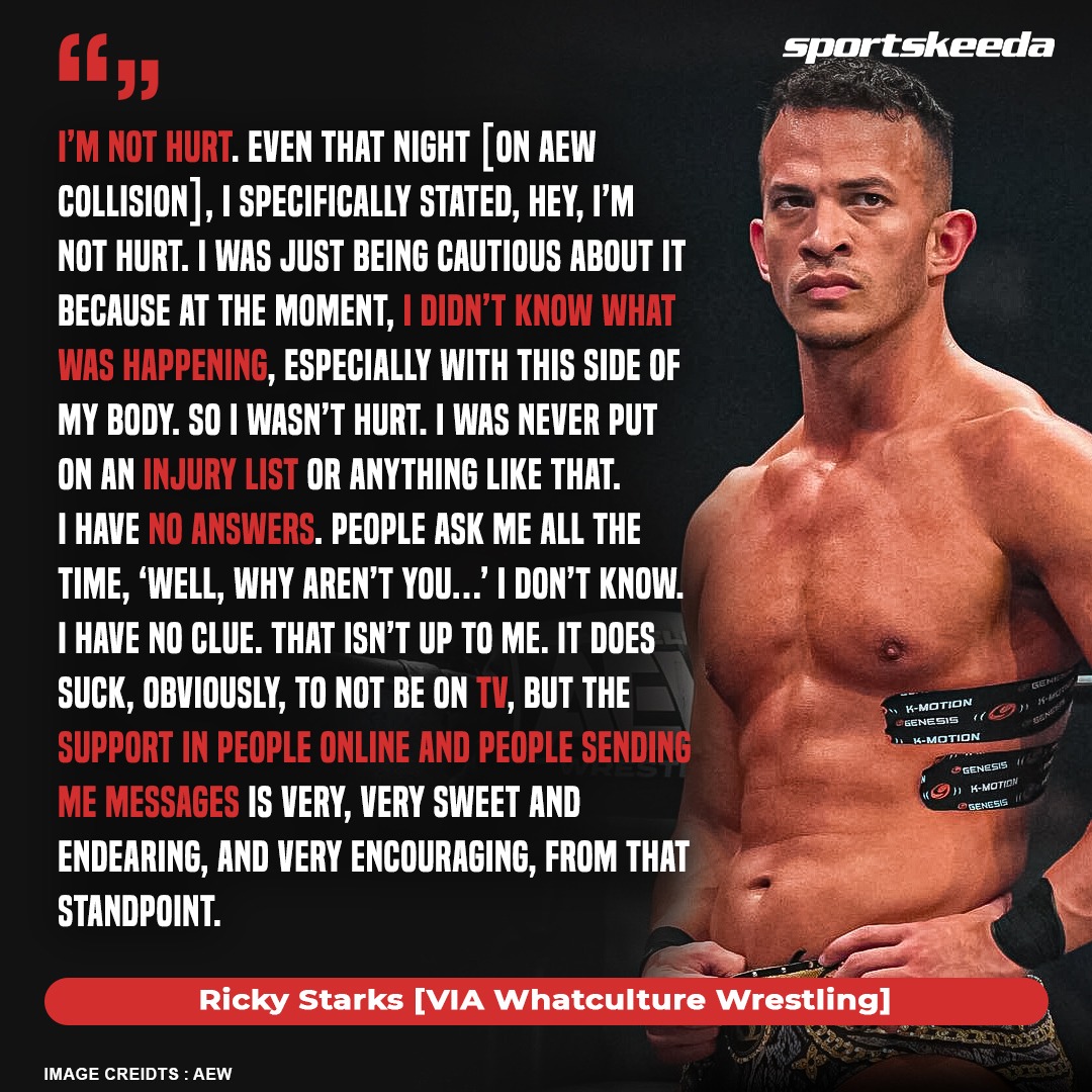 #RickyStarks clarifies he never got injured and doesn't know why he's been taken off #AEW TV.