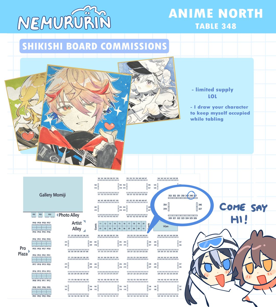 WAHOOO my Anime North 2024 Catalogue （＾∇＾） Im gonna be tabling with my bestie/aibou/duo @koitsumii Were gonna be at Table 348 fooling around, so feel free to drop by and say hi!! ╰(*´︶`*)╯♡ #animenorth2024