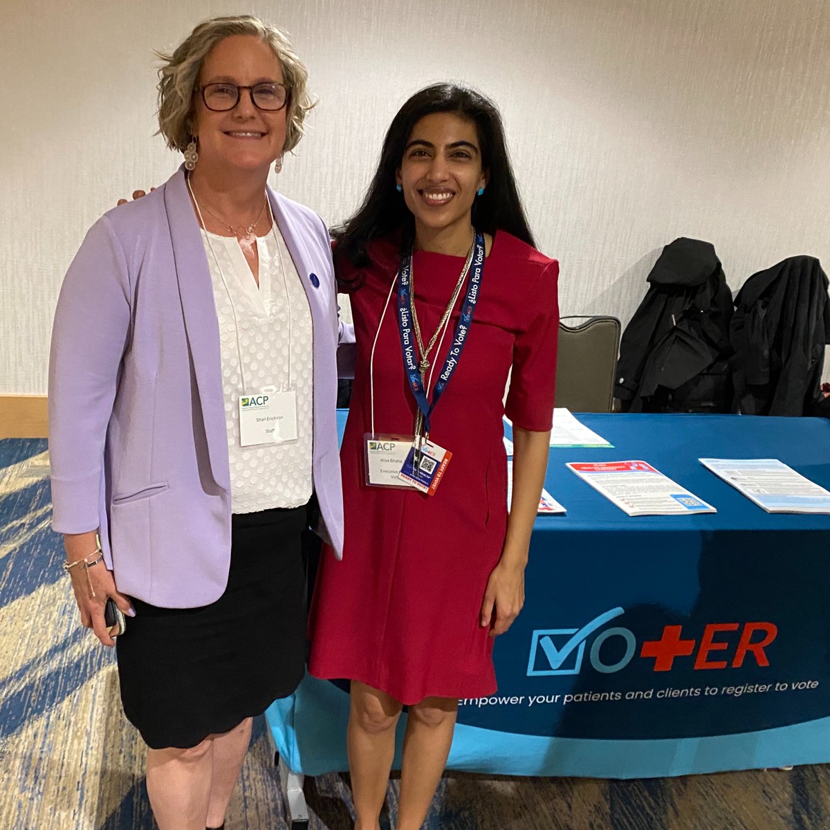 Vot-ER shined at the @ACPIMPhysicians Leadership Day! 🌟 We had the pleasure of meeting @SEricksonACP SVP of Gov Affairs & Dr.Sophie Kramer from @WisconsinACP at Vot-ER we believe that civic participation is an essential part of healthy communities. - #ACPLD #IMProud