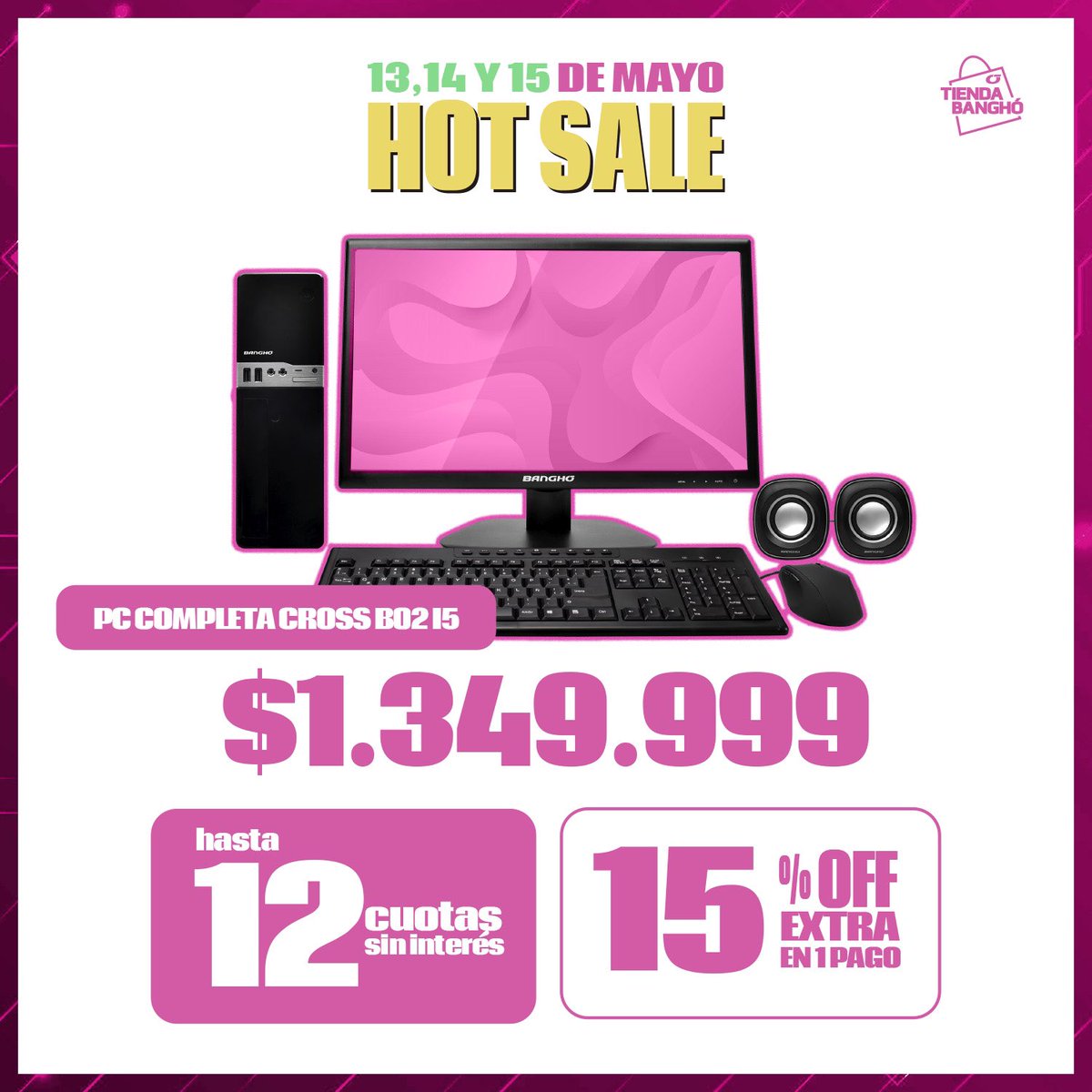 🔥 ¡Último Día del Hot Sale! 🔥 No dejes pasar estos beneficios increíbles 🙌 💻  

✅ Hasta 12 cuotas sin interés 
✅ Hasta 35% Off 
✅ 15% extra en 1 pago 
✅ Envío Gratis a todo el país 

Sólo en Tienda Banghó 🛒 
👉 bangho.com.ar/tienda 

 #HotSale #tecnologia #Ofertas