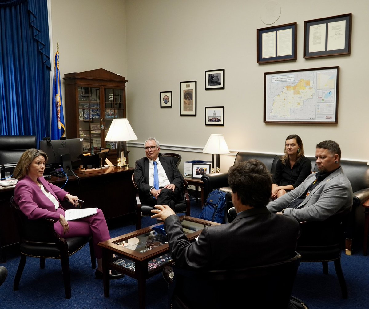 Welcome to DC, Chairman Miller!   Today I met with Shakopee Mdewakanton Sioux Community Chairman Cole Miller to discuss how we get to a bipartisan Farm Bill that will support Native communities & family farmers.