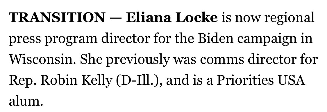 Some news! I’m THRILLED to be back in Wisconsin to reelect @JoeBiden!!