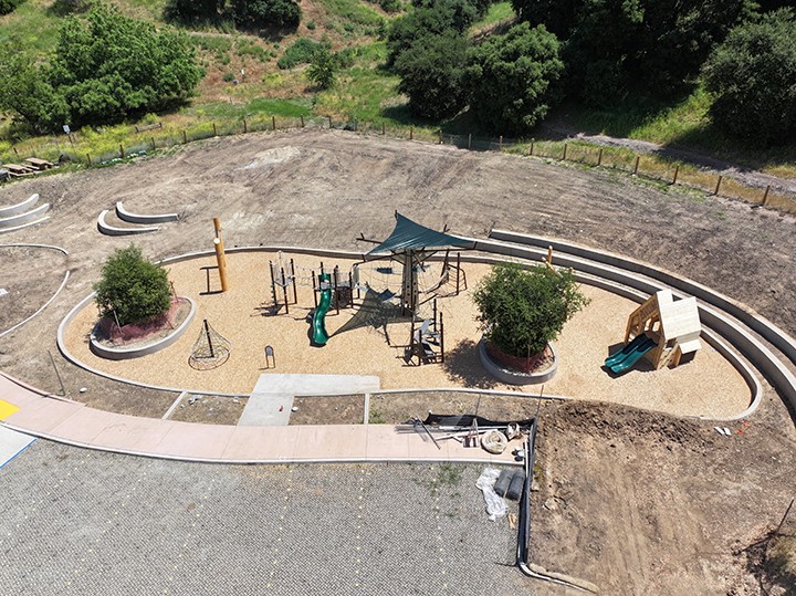 Lots of stuff happening!! The new Sport Court at De Anza is set to reopen next Tuesday. Finishing touches are happening now. Brandon's Village play structures at Gates Canyon Park will go in soon; and things are taking shape at Wild Walnut Park.