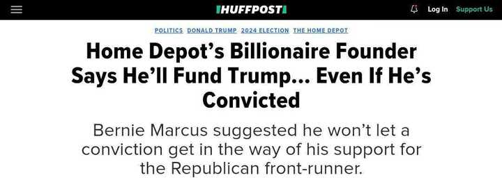 .@JamaalBowmanNY rightly calls out Bernie Marcus—one of AIPAC's numerous GOP megadonors—who has given AIPAC's Super PAC $3 million. You might remember him as this Trump megadonor: