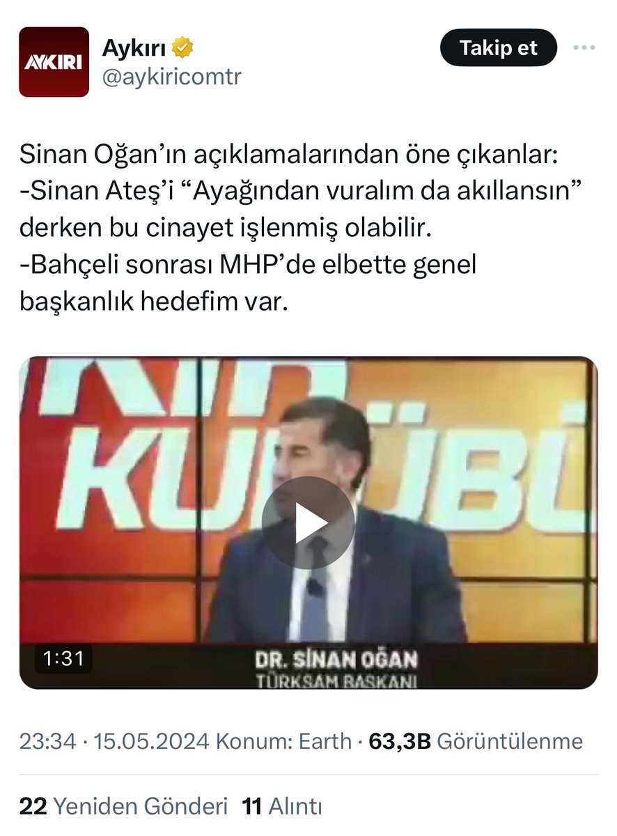 Hiç utanmıyor musun <a href="/batuhancolak33/">Batuhan Çolak</a> 
1,5 yıl önceki bir tv programını hiç bir not düşmeden bugün söylemiş gibi vermek habercilik mi, yoksa tetikçilik mi? Farkında değilsiniz ama kininizde boğuluyorsunuz! Bu gazetecilik ahlakından mahrum bir tavırdır. Geçtiğimiz günlerde bu konuda