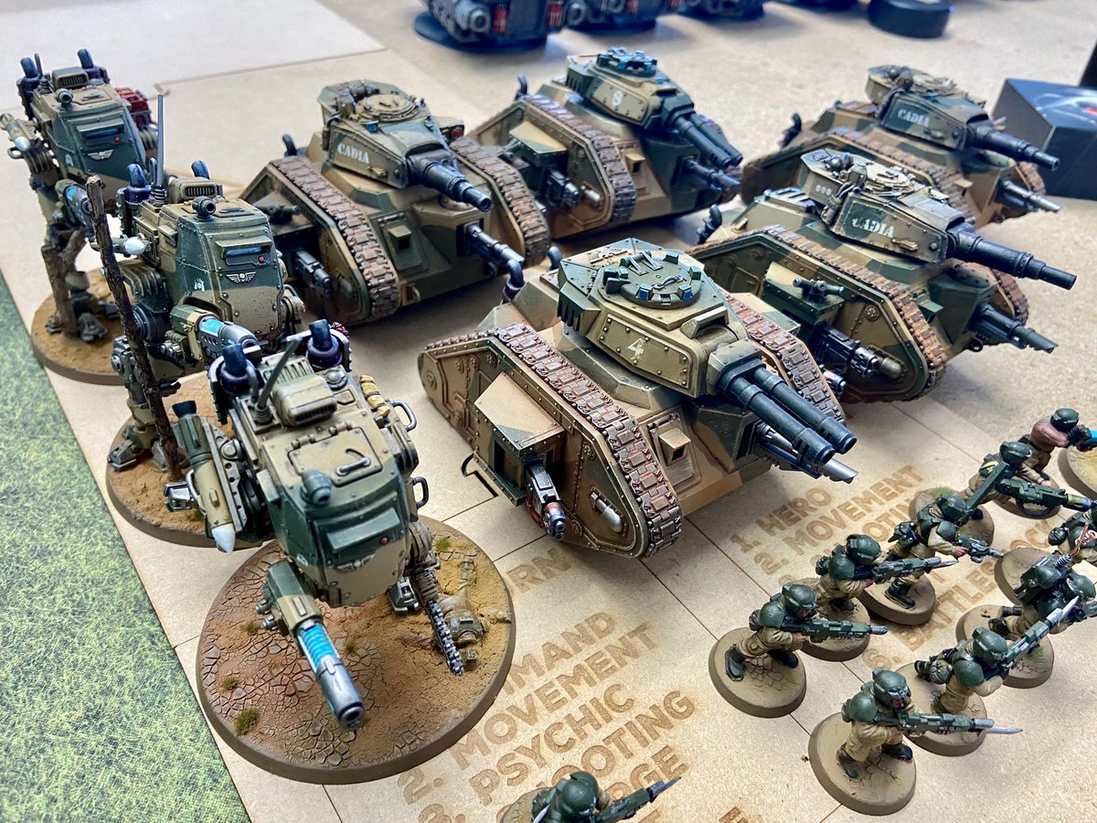 My first game of #warhammer40k in six months - vs Iron Hands. A close loss at 61-70, a great effort for the Cadians. #astramilitarum #imperialguard #warhammer40k #40k #wh40k #gamesworkshop #warhammer40000 #warhammer #WarhammerCommunity