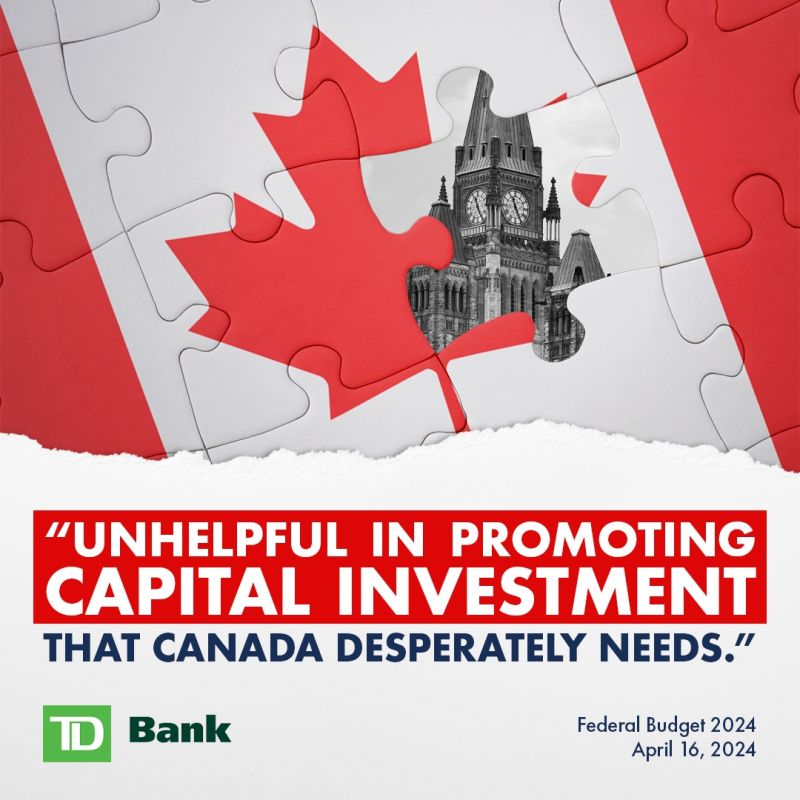 The federal government’s changes to capital gains are going to drive out investment and punish our economy. As TD said, while they should be focusing on economic growth and productivity, instead they are adding a further tax burden on investors and entrepreneurs.