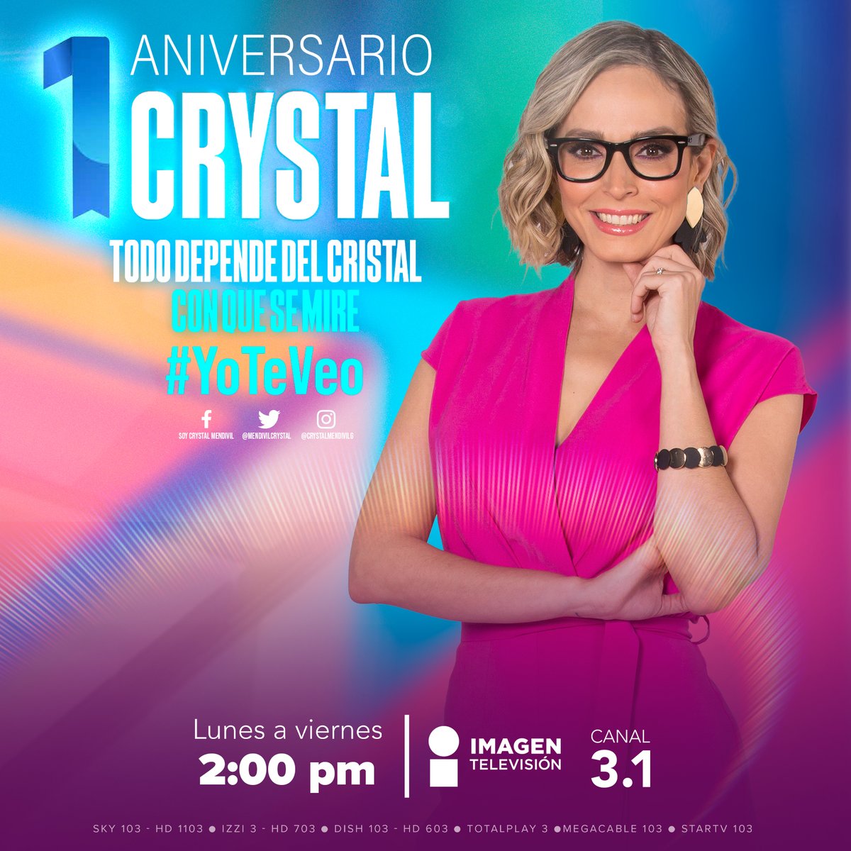 Todo depende del cristal con que se mire... Gracias por acompañarnos en este primer aniversario #YoTeVeo #ImagenNoticias con @MendivilCrystal @imagen_crystal.