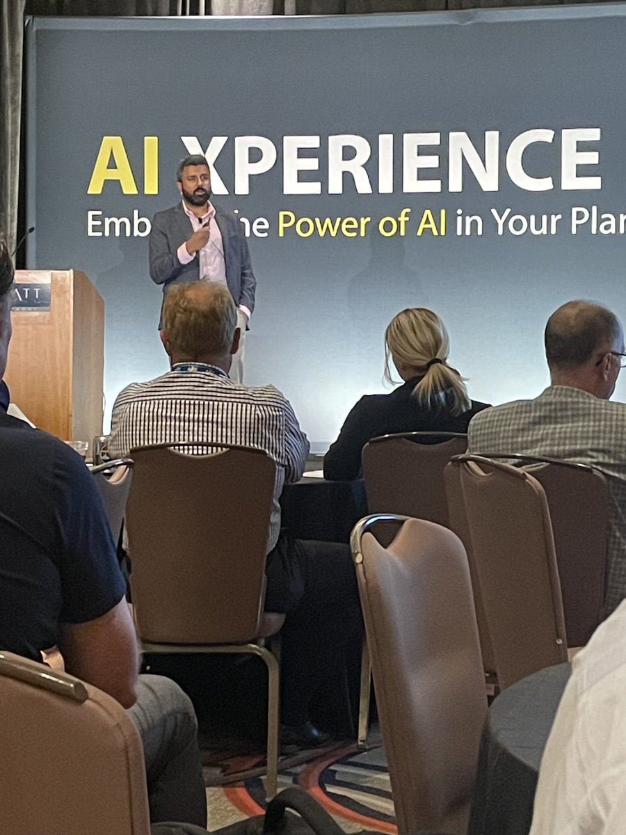 Our VP of Technology and Business Development, Gokul Gopakumar, speaking at AICC's AI Xperience earlier today in Chicago, IL &gt;&gt; bit.ly/4dHTSGU bit.ly/3WHWhev #SUN #corrugated #corrugatedpackaging #corrugatedequipment #AI #iiot #Helios #AICC #Chicago #AIXperience