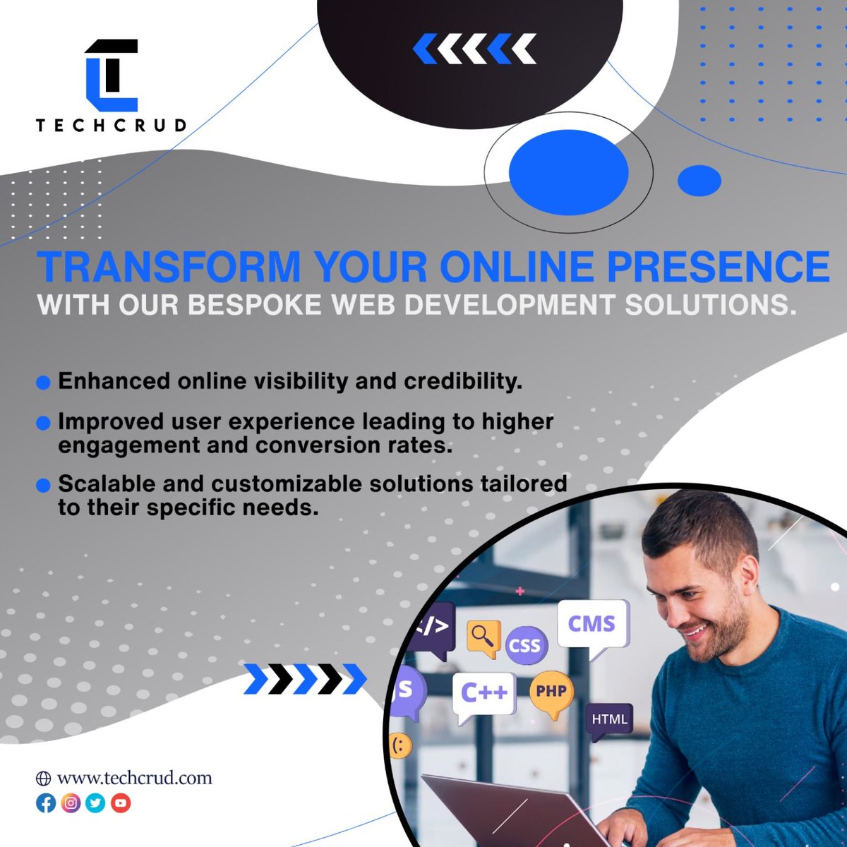 tech_crud's tweet image. Ready to make waves in the digital world? Let our expert team craft a website that leaves a lasting impression.
#TechTrends #DigitalStrategy #DigitalStrategy #DigitalStrategy #CreativeDesign #WebDev