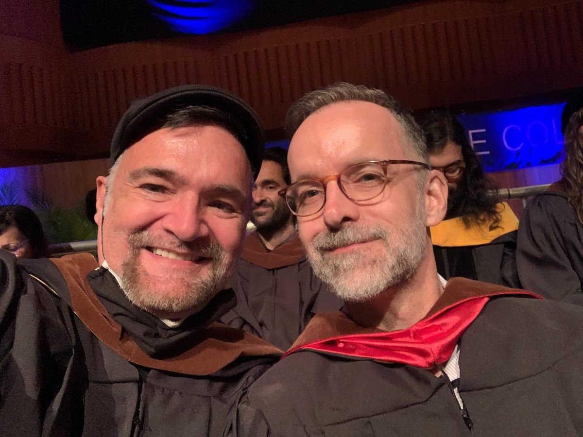 I had a great commencement sitting next to my dear colleague Jonathan Thomas. Fellow madrileño Isma Sanz Pena is sitting right behind us! MICA 2024!