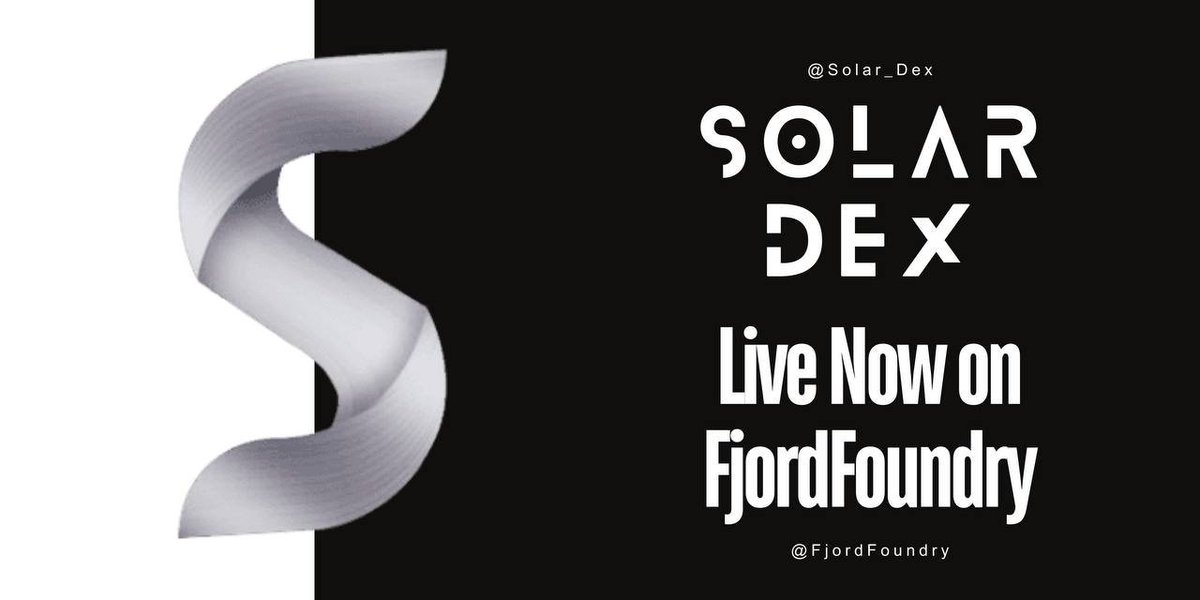 Excited to announce that $Solar is officially live on @FjordFoundry . LBP will last for 3 days app.fjordfoundry.com/pools/0x815C86…