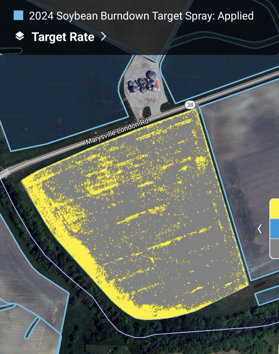 Nate Douridas (@fsrfarmer) on Twitter photo Here's one field <a href="/OhioStateFSR/">Farm Science Review</a> from our spring <a href="/JohnDeere/">John Deere USA</a> See and Spray applications on 4/22/24. Only 21% of the field was sprayed with the burndown while the whole field received a residual. This field received fall 2023 burndown and no tillage. Here's one field <a href="/OhioStateFSR/">Farm Science Review</a> from our spring <a href="/JohnDeere/">John Deere USA</a> See and Spray applications on 4/22/24. Only 21% of the field was sprayed with the burndown while the whole field received a residual. This field received fall 2023 burndown and no tillage.