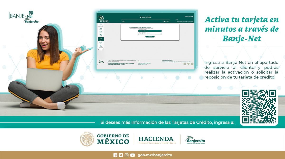 BanjercitoSNC's tweet photo. Activa o solicita la reposición de tu #TarjetadeCrédito Banjercito en Banje-Net. 🖥 ¡Rápido y fácil! 💳
#ElijoBanjercito #BanjeNet #Tarjetas
@SEDENAmx
@SEMAR_mx
@GN_MEXICO_ https://t.co/Z2hoejICgW