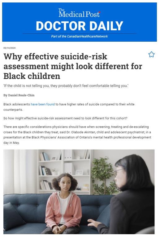 In this article, read insights from Dr. Akintan's presentation on Suicide Risk Assessment & Trauma-Informed De-escalation at our recent mental health training. loom.ly/aTlB-js To access the recordings from the Mental Health CPD, contact us via email at info@bpao.org