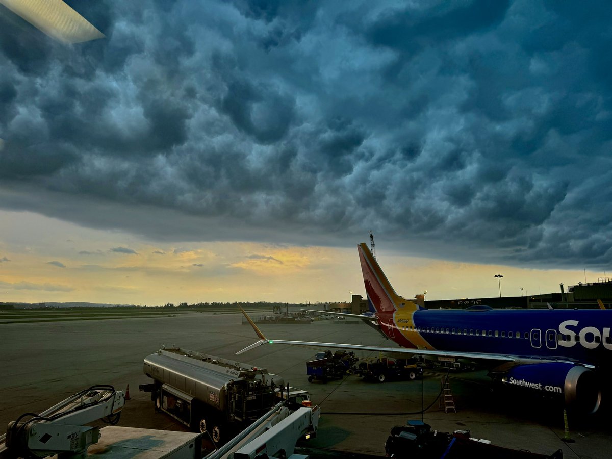 Waiting for the storms to clear at <a href="/OMAairport/">Eppley Airfield</a> we we can take off with <a href="/SouthwestAir/">Southwest Airlines</a>