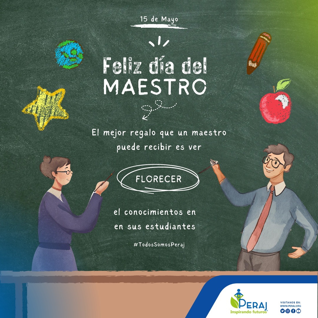 ¡Celebramos a cada uno de los maestros que inspiran el futuro de la niñez y los jóvenes que participan en nuestro programa! 

Su dedicación y mentoría son la base de un mejor mañana.
¡Gracias por compartirnos sus conocimientos! 🍎✨ 

#DíaDelMaestro  #Educación #TodosSomosPeraj