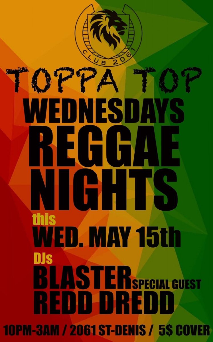 New Reggae Night on Wednesday. Plateau where you at. Club 2061 st denis. Yuuuuuuuuuup. 5$ Entry. @djredddredd & @DjBlaster 
.
#Montreal #Reggae #EveryWednesday #djblaster #montreal #likeforlikes #music #blogpost #instadaily #insta #instablog #marketing 🥃