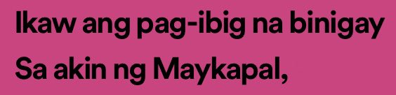 Sa “Ikaw ang pag-ibig na binigay sakin ng maykapal” nalang tayo kasi nasa lyrics siya ng themesong nila na ‘Ikaw’ hahahaha

#ViceGanda #IonPerez #ViceIon