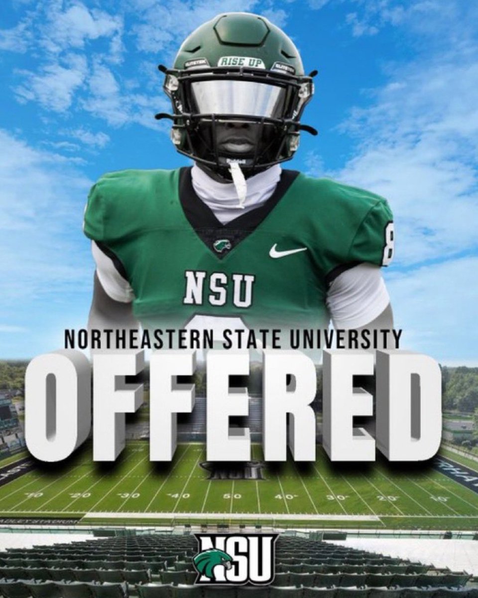 #AGTG After a great conversation with @CoachChev6 I am blessed to receive my 1st offer from Northeasten State Inversity @NSU_Footbal @StillKimball @CoachBam16 @CoachBatty