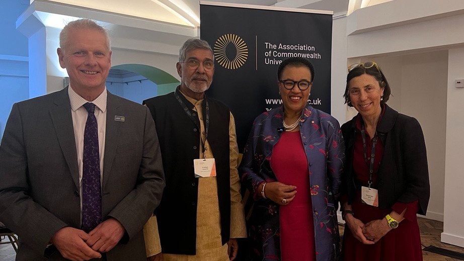 Delighted to join education leaders Professor Colin Riodarn CBE, Secretary-General and Chief Executive @The_ACU, @K_Satyarthi, Nobel Peace Laureate, and @DianaBarran, Parliamentary Under-Secretary of State @EducationGovUK, at the #ACUSummit24 reception tonight ahead of #CCEM.