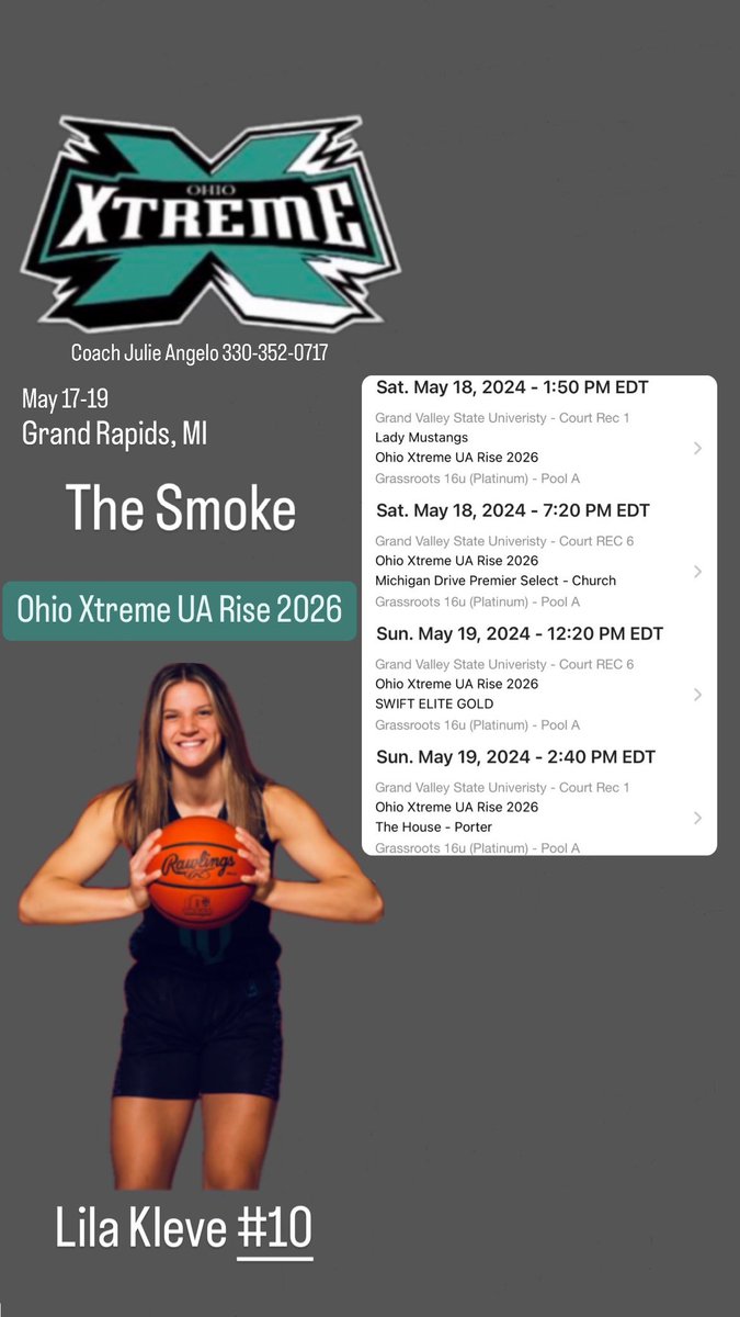 Excited to be on the court this weekend with my 2026 @OhioXtreme teammates - come check us out