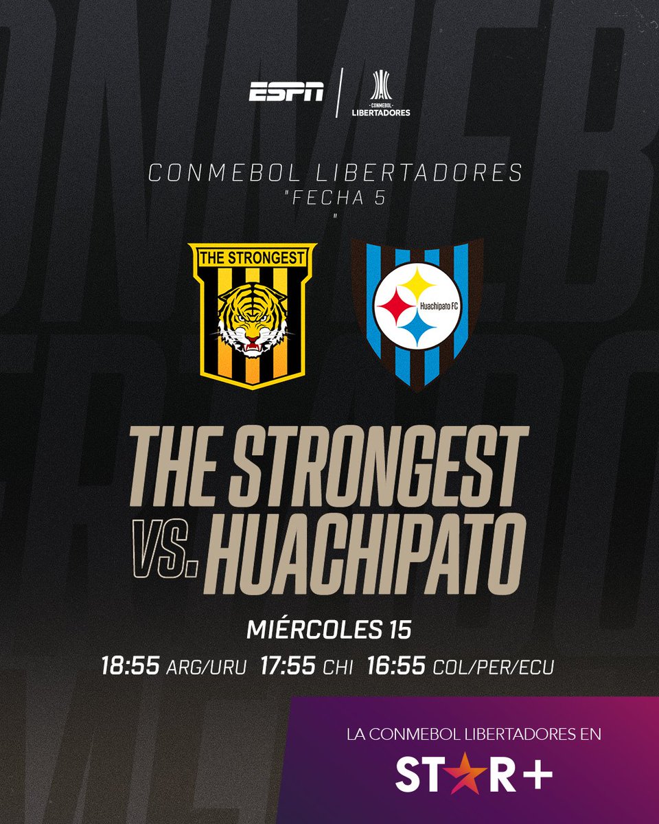 🏆 YA estamos en VIVO con la acción de la fecha 5 del Grupo C de la @Libertadores 🇧🇴 @ClubStrongest 🆚️ 🇨🇱 @Huachipato 🎙 Con @pabloramosg