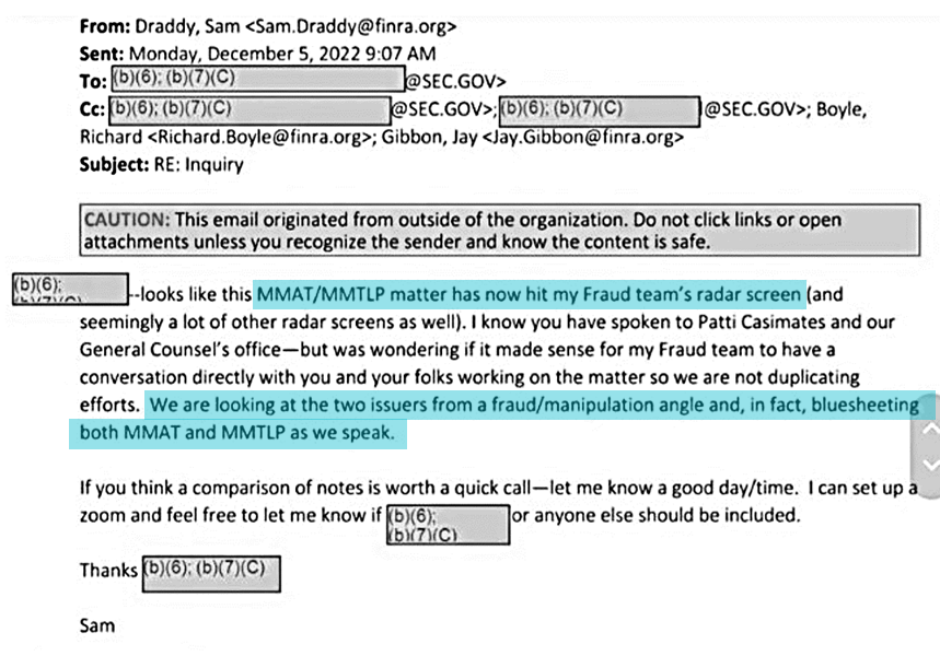 JunkSavvy's tweet photo. BLUE SHEETS YOU SAY???
You mean like the ones Sam Draddy @FINRA told @SECgov he was pulling on Dec. 5, 2022...3 DAYS BEFORE THE #U3Halt OF $MMTLP??? Those blue sheets???...#523Days
Ain't FOIA a b****???
#Hearing #SetTheDate #OnTheRecord #WhatIsTheShareCount #CounterfeitShares
@USTreasury @DOJCrimDiv @SecretService @IRS_CI
@FinancialCmte @PatrickMcHenry @RepRalphNorman @GOPoversight @RepJamesComer @Jim_Jordan
$MMTLP $MMAT $TRCH
@DevinNunes #TMTG $DJT