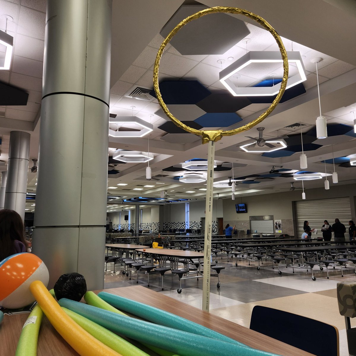 Stopped by @NimitzVikings to check out their library Hogwarts Night! So many cool things! @IrvingLibraries getting sorted, Quidditch and friendship bracelets!