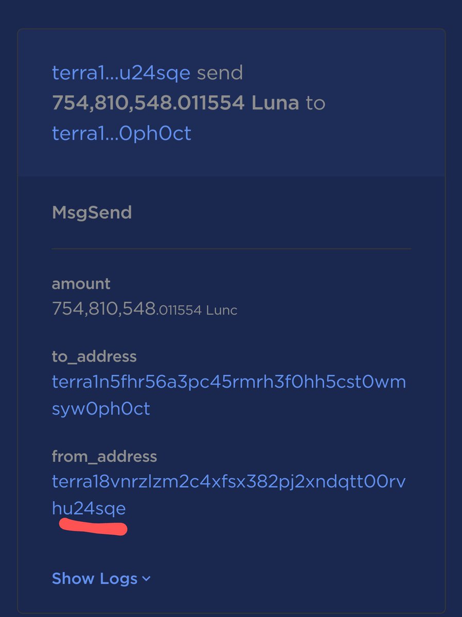 New wallet created.  754M from SQE.  3.7M burn tax.  This happens all day every day since the end of November 2023.  Need thousands of wallets for concealment.  Probably nothing.
#lunc
#ustcfirst