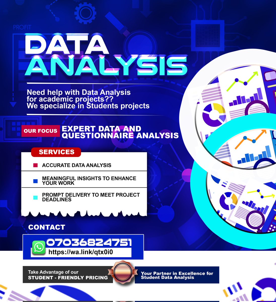 📱🎙️ ATTENTION STUDENTS! Are you struggling with data analysis for your academic projects? We specialize in student projects, google forms, chapter 4&5, questionnaire and quantitative analysis. Contact us at wa.link/qtx0i0 and take a step towards completing your project.