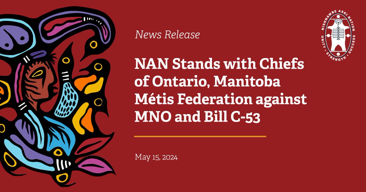 NAN Grand Chief Fiddler has issued a statement supporting unified opposition to the @MetisNationON and Bill C-53 announced today by @ChiefsofOntario and the @MBMetis_MMF during the 2024 Indigenous Identity Fraud Summit in Winnipeg. nan.ca/news/nan-stand…