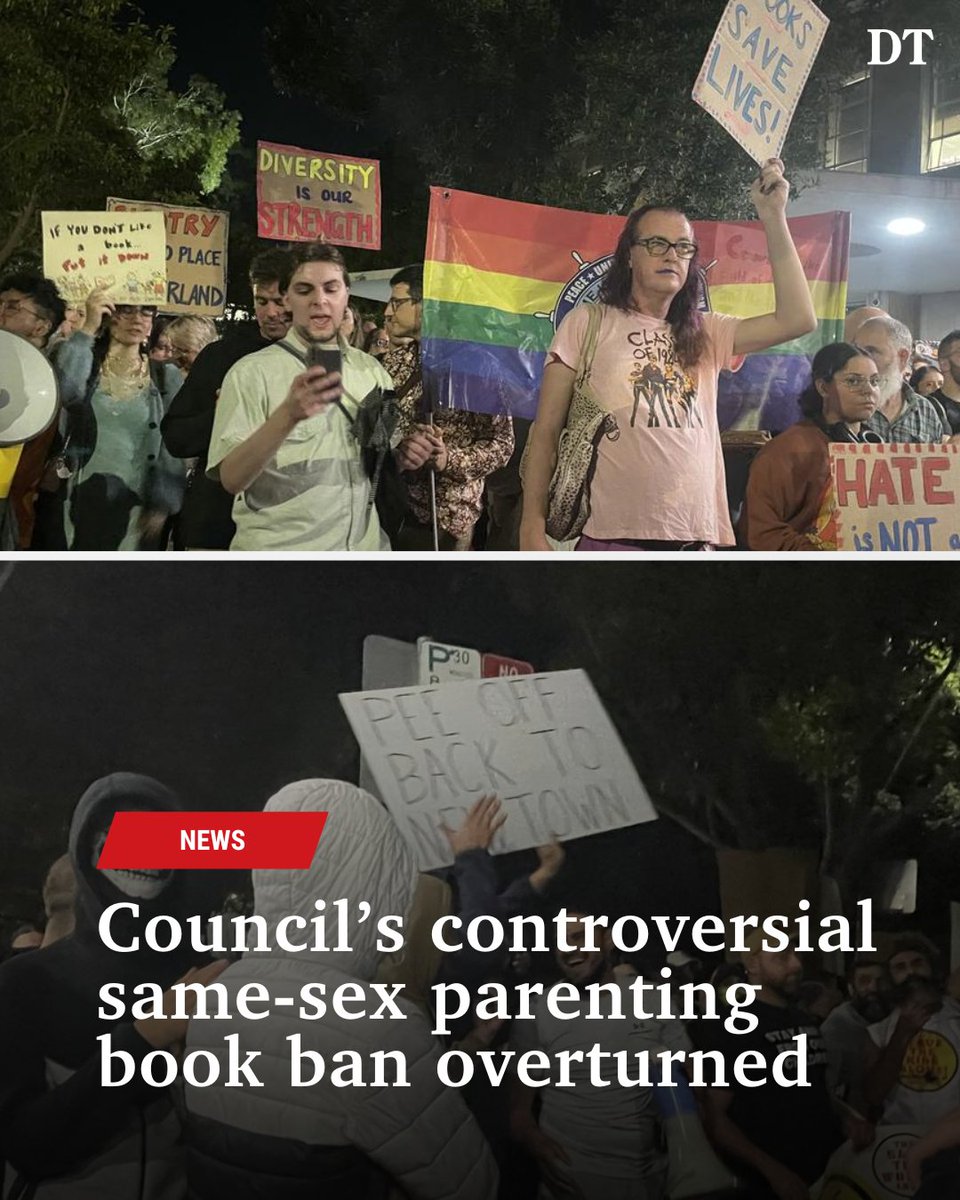 A western Sydney council has voted to overturn its controversial ban on same-sex books in an explosive four-hour council meeting as protesters clashed outside. FULL STORY: bit.ly/3UYRvYO